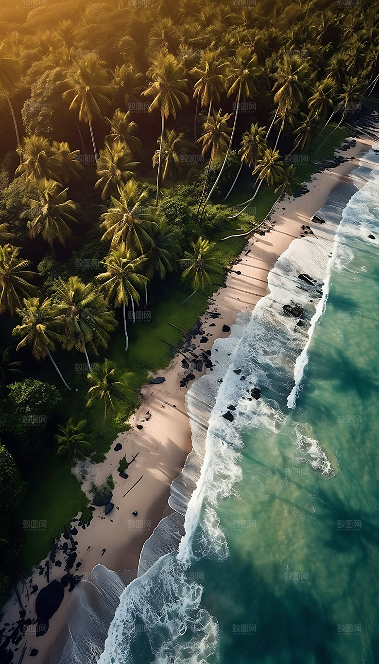 海边夏日沙滩摄影图