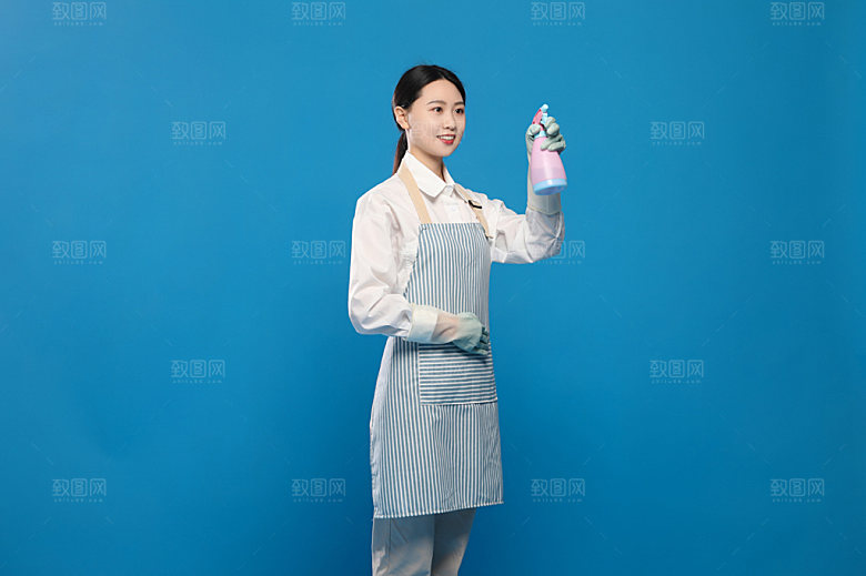 家政人像保洁摄影图