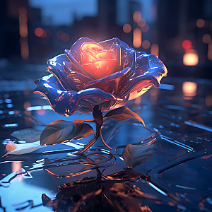 玻璃罩玫瑰精致神秘创意摄影图