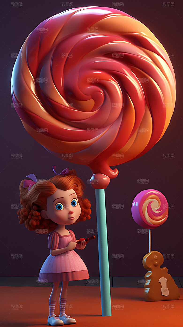 棒棒糖儿童幻想童趣插画