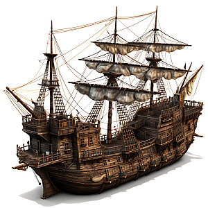古代帆船大航海船模模型