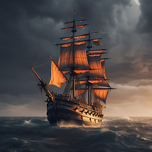 古代帆船大航海航模模型