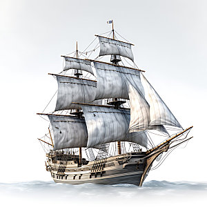 古代帆船航行大航海模型