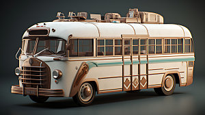 巴士客运交通工具模型