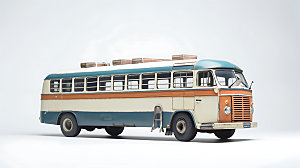 巴士公路复古模型