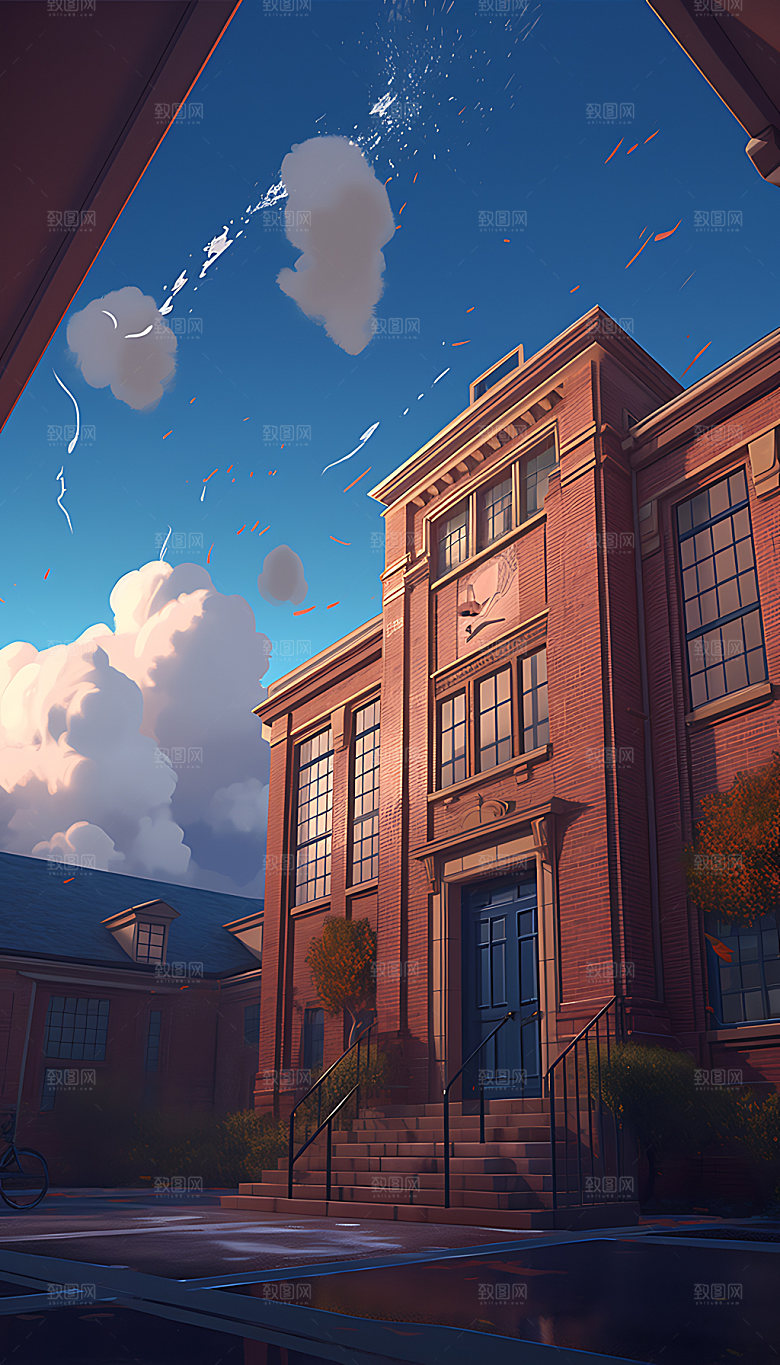 校园学校大学插画