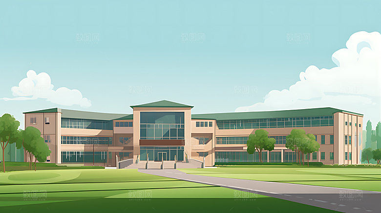 校园大学学校插画