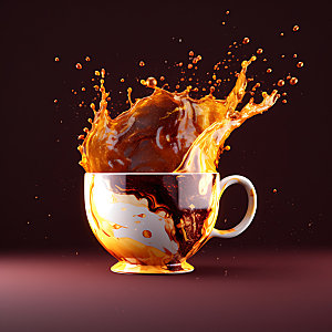 咖啡飞溅饮料创意摄影图