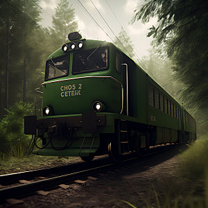 火车绿皮车客运模型