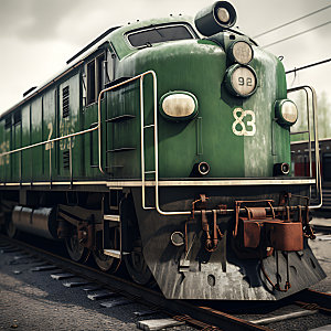 火车铁路绿皮车模型