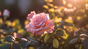 玫瑰花光感月季摄影图