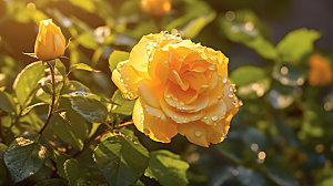 玫瑰花光感植物摄影图