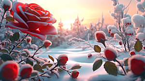 玫瑰花浪漫光感摄影图
