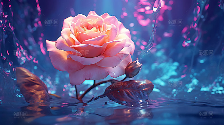 玫瑰花优雅植物摄影图
