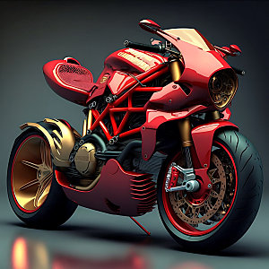 摩托车3D质感模型