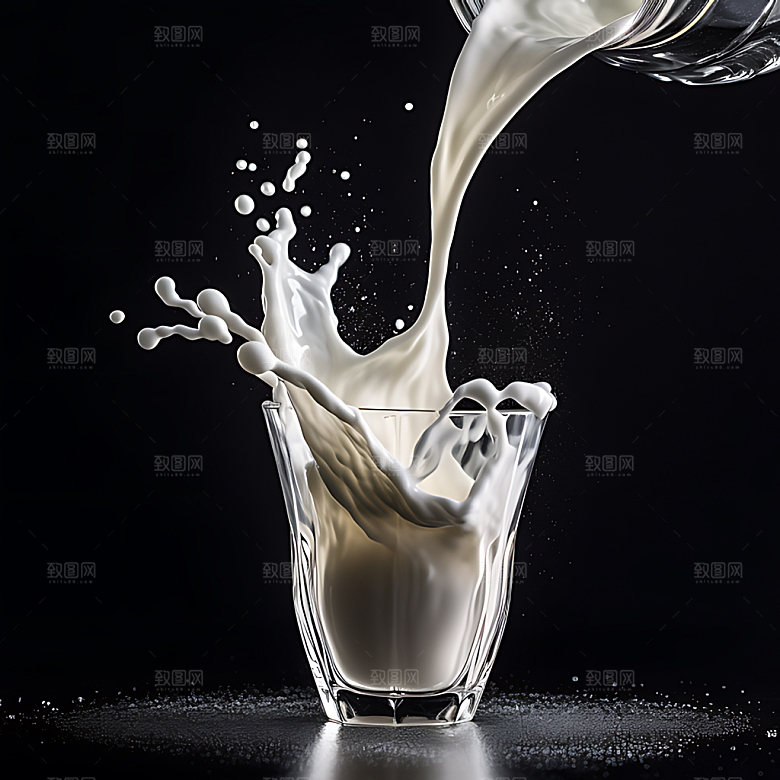 牛奶飞溅高清早餐摄影图