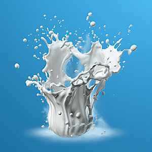 牛奶飞溅特写创意摄影图