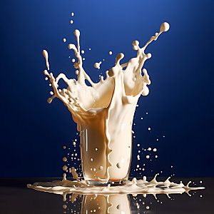牛奶飞溅饮料早餐摄影图