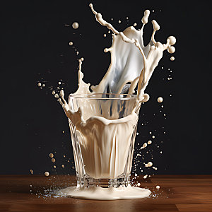 牛奶飞溅饮品早餐摄影图
