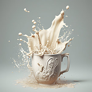牛奶飞溅创意饮料摄影图