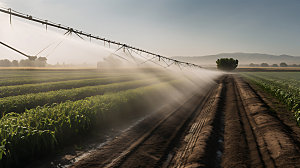 农业无人机喷洒耕作摄影图