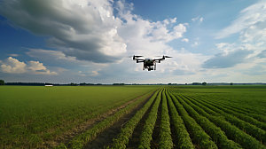 农业无人机耕种科技摄影图