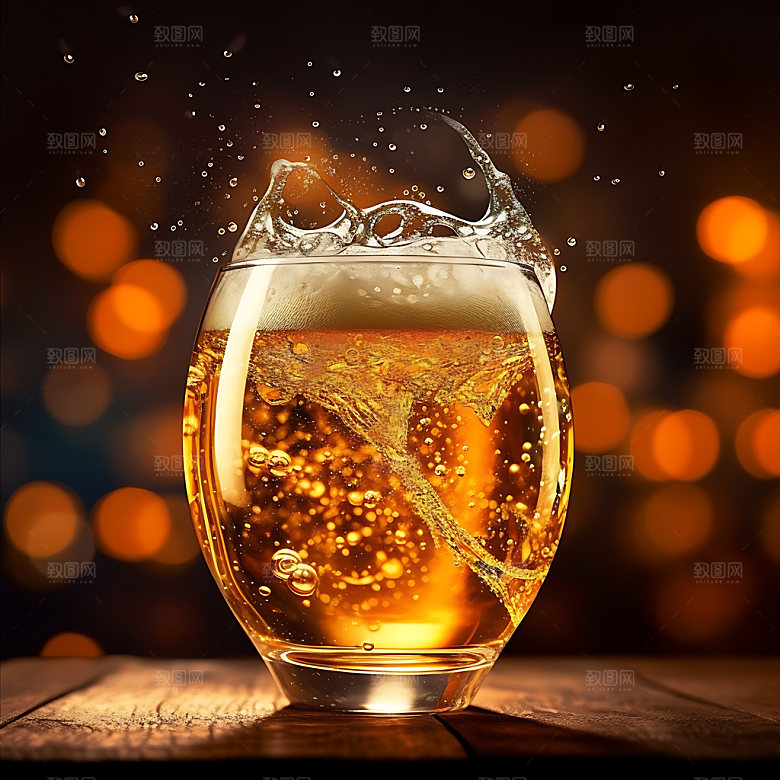 精酿啤酒劲爽高清摄影图