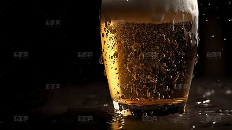 精酿啤酒饮料特写摄影图