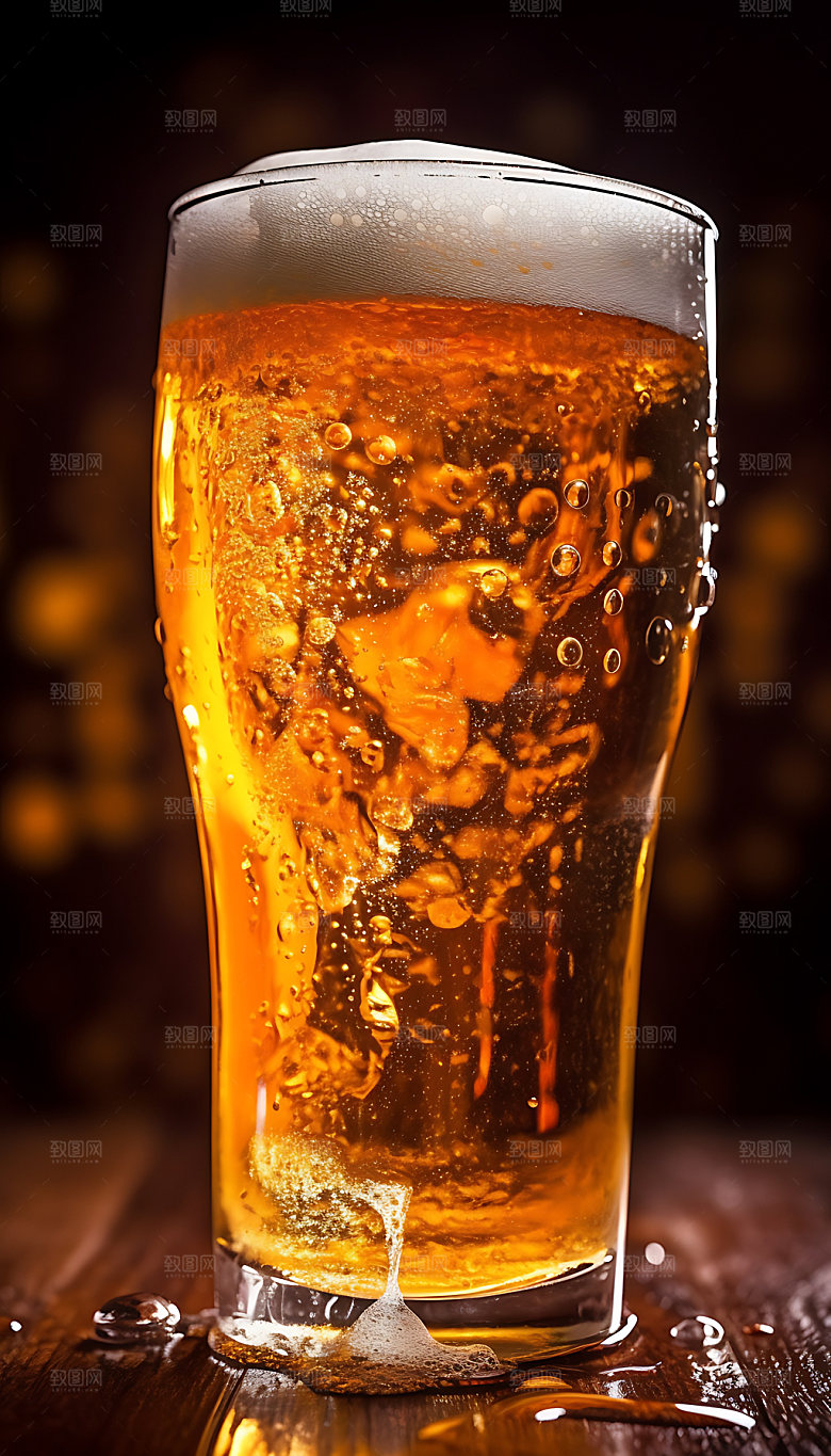 精酿啤酒饮料劲爽摄影图
