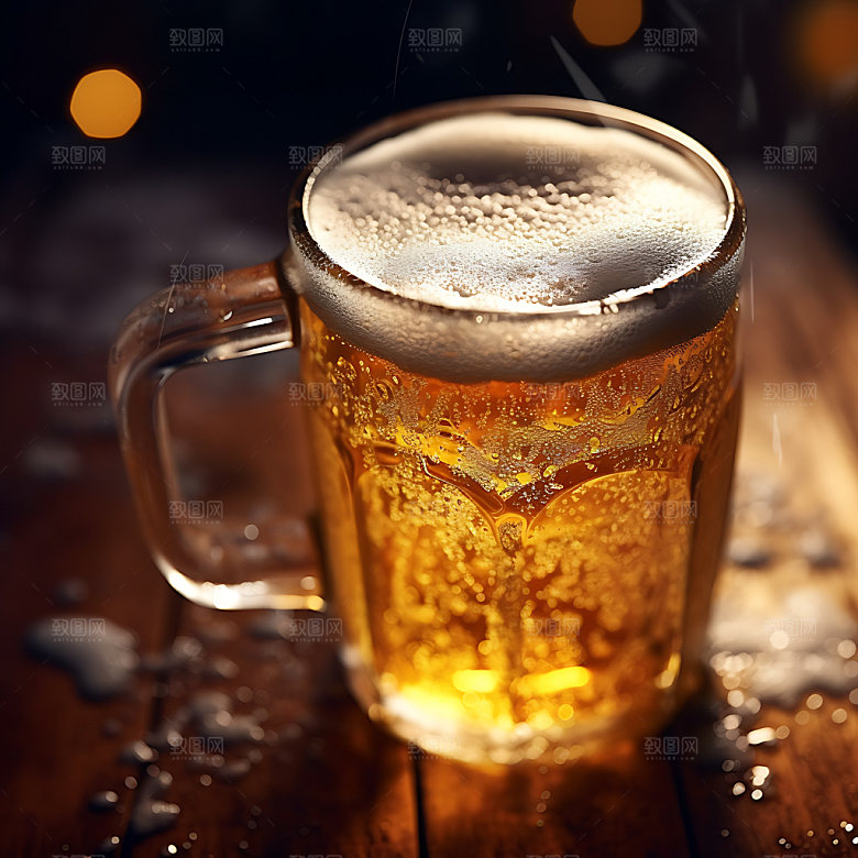 精酿啤酒特写美味摄影图