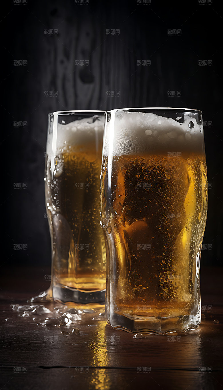 精酿啤酒冰爽饮料摄影图