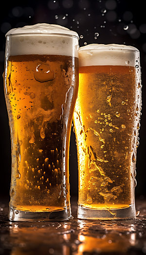 精酿啤酒酒品高清摄影图