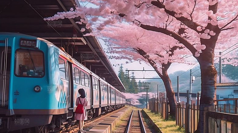 日系街道艺术日本旅游插画