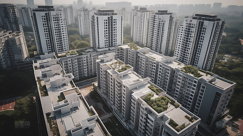 地产社区楼盘小区效果图