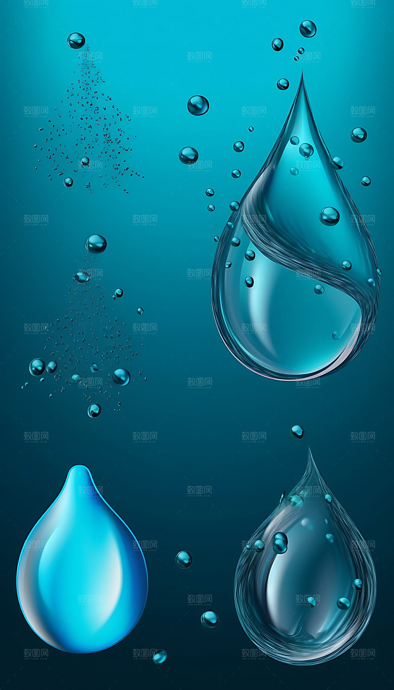 水花飞溅水润透明摄影图
