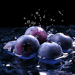 水中水果特写美味摄影图