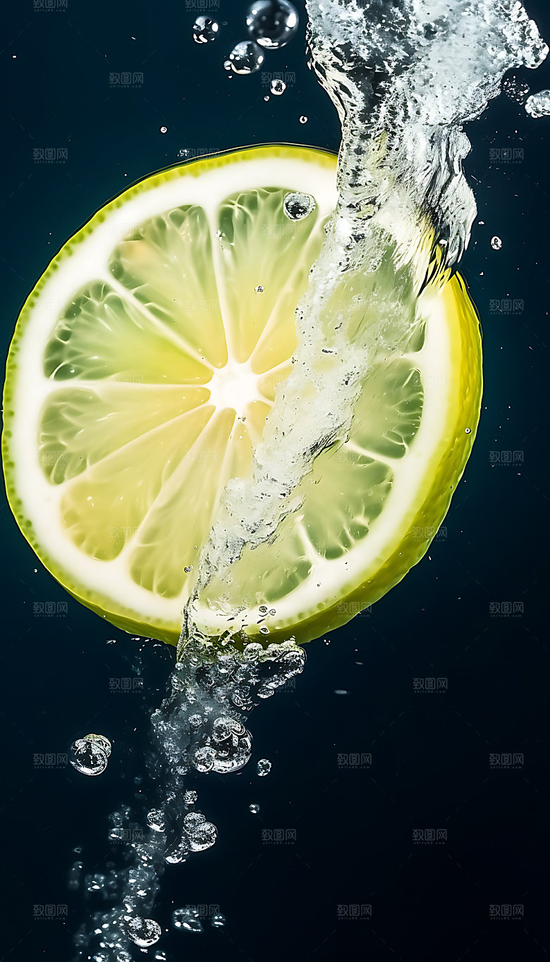 水中水果美味水润摄影图