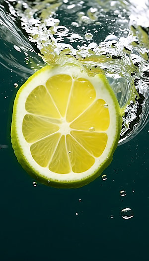 水中水果水润美味摄影图