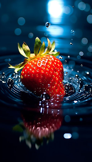 水中水果高清冰透摄影图