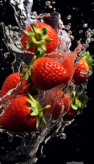 水中水果美味冰透摄影图