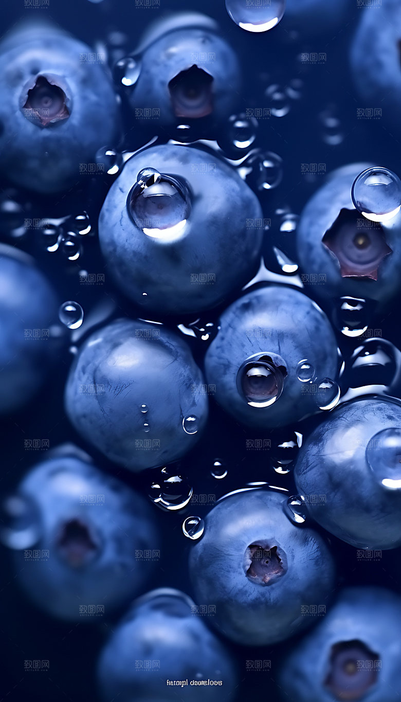 水中水果冰透高清摄影图