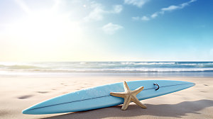 海边夏天沙滩摄影图