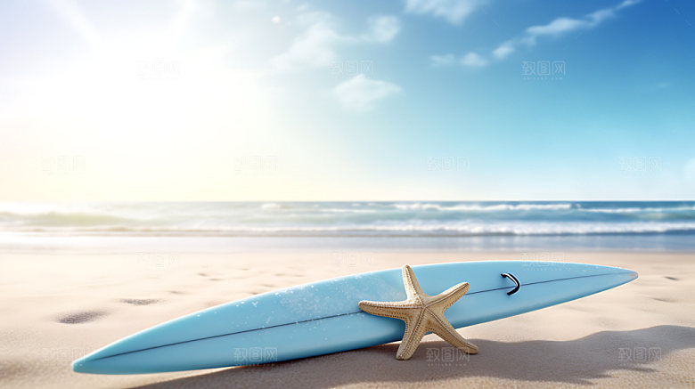 海边夏天沙滩摄影图