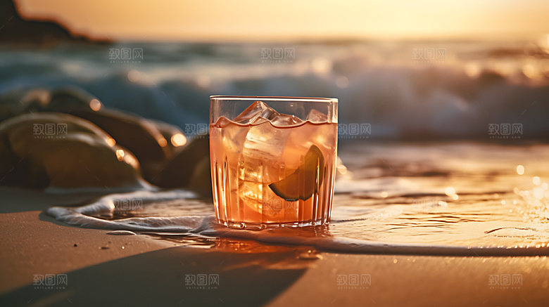 海边夏天沙滩摄影图