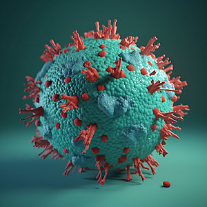 病毒立体特写模型