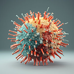 病毒3D微距模型