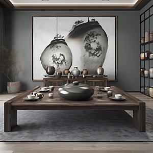 中式茶室高雅中国风效果图