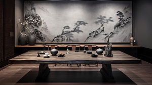 中式茶室中国风高雅效果图