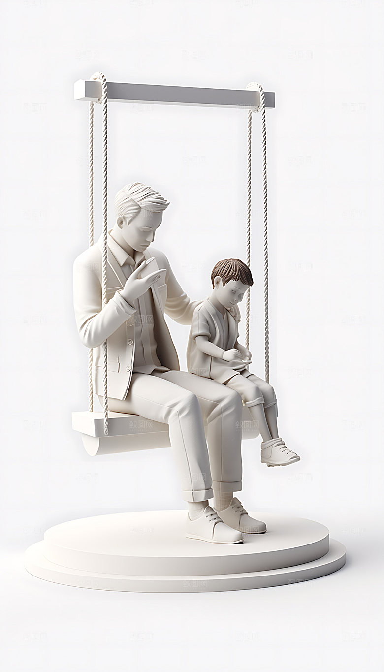 父亲节情感3D人物模型