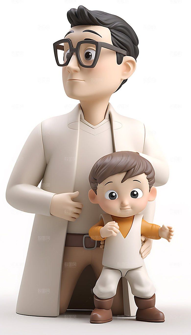 父亲节情感3D人物模型